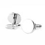 925 Sterling Silver Jewelry Rhodium Plated round Cufflinks Silver Men's Jewelry