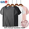 95% Bamboo 5% Spandex Blank T Shirt Bamboo Cotton Tshirt Stretch Mens round Neck T Shirt