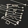 9Pcs 16G Industrial Barbell Surgical Steel Earrings Bending Heart Circle Cartilage Long Ear Industrial Body Piercing