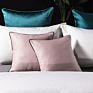 A Grade Luxury Pink Grey Spliced Series Polyester Embroidery 6 in 1 Bed Runner Waist Cushion Cover Decor Set