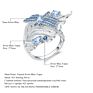 Abiding Swiss Blue Topaz Natural Gemstone Girls Jewelry Wedding 925 Sterling Silver Leaf Shape Rings