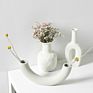 Abstract White Ceramic Vase Irregular Flower Vase Plant Handmade Art Porcelain Ceramic Vase Home Decor