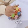 Acrylic Jewelry Colorful Glitter Heart Resin Band Rings Candy Color Love Heart Acrylic Finger Rings