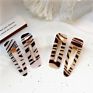 Acrylic Leopard-Print/Zebra-Print Hair Clips Set Simple Geometric Duck Bill Hairpins Hair Accessory for Women Girls Accessories