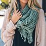 Acrylic Snood Plaid Knitted Loop Scarf Infinity Scarf