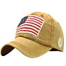 Adjustable Washed Cotton Embroidered Women Dad Hat American Flag Baseball Cap