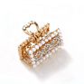 Alloy Metal Hair Accessories Gold Color Rhinestone Pearl Hair Claws for Women