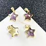 Amethyst Stone Pentagonal Shape Pendant Pendant Charm for Jewelry Diy for Choker for Necklace