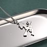 Angel Stainless Steel Sweater Chain Halloween Witch Riding Broomstick Pendant Gold Plated Jewelry Gift