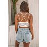 Arravials Women Crochet Tank Camisole Lace Vest Blouse Bralette Bra Crop Top