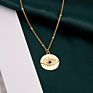 Arrivals 925 Sterling Silver 18K Gold Plated Jewelry Simple Evil Eye Coin Pendant Necklace for Women