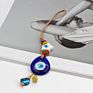 Arrivals Jute Rope Bohemian Blue Turkish Eyes Key Chain Accessories Glass Beaded Color Evil Eyes Keychain