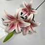 Artificial Easter Lily Flower Artificial Tiger Lily Bouquet with Greenery Stargazer Lilies for Home Decoration