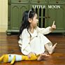 Australia Korean Ins Kids Girls Dresses Spring Autumn Long Sleeve Plain Cotton Linen Dress Girls