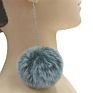 Autumn and Long Dangle Earrings Fluffy Pom Pom Earrings for Women
