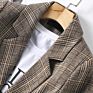 Autumn and Loose Casual Coat Women's Plaid Small Suit Coat