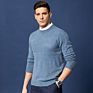 Autumn Height Solid Color Knitted Close-Fitting Men's round Neck Long Sleeve Sweater