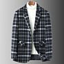 Autumn Korean Version of the Trend of British Retro Casual Plaid Suit Jacket Woolen Suit Men's Jacket