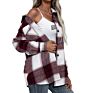 Autumn Long Sleeve Thick Shacket Plaid Shirt Jackets Coat