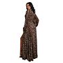 B3111 Casual Leopard Print V-Neck Ladies Long Dress Nightclub Skirt