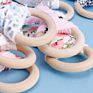 Baby Boy Bunny Ear Teether Safe Organic Wood Teething Ring Baby Teething Toys