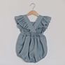 Baby Clothes Backless Flutter Sleeve Style Jumpsuit Linen Cotton Ruffle Girls Romper