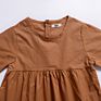 Baby Girl Baby Pure Color Bow Sleeve Pleated Skirt Dress