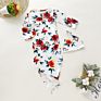 Baby Girls Floral Print Soft and Cute Design Knot Gown Romper with Hat Sleeping Bag Clothes Baby Gown
