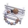 Baby Pacifier Clip Newborn Teether Diy Food Grade Silicone Bead Wooden Animal Bracelet Infant Chewing Teething Toys