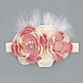 Baby Sparking Rhinestone Feather Headband Girl Flower Hair Bow Headwear Velvet Hair Band Girls Accessories
