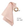 Baby Teether Blanket Muslin Lovey Baby Pacifier Blanket Wooden Teether Newborn Security Blanket