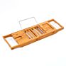 Bamboo Bathtub Caddy Tray Extendable Bath Tray Wooden Tub Caddy Holding Book, Tablet Phone Tray Glass Holder