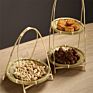 Bamboo Eco-Friendly Hand-Woven Multi-Layer Refreshment Trays and Fruit Trays for Hotels, Parties, and Households