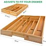 Bamboo Retractable Drawer Organizer Natural Bamboo Tableware Silverware Organizer Kitchen Utensils