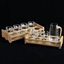 Bamboo Wine Cup Holder Condiments Rack Red Wine Cup Holder Bamboo Tray
