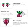 Bamoer 100% 925 Sterling Silver Lovely Little Strawberry Ring Earrings Red Crystal Zircon Fruit Charm for Women Jewelry Zhs228