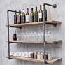 Bar Metal Wall Mounted Book Storage Holders Racks Toilet Industrial Pipe Shelf