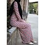 Base Wear Arabian Stripe Long Sleeve Muslim Dress Islamic Clothing