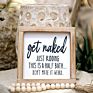 Bathroom Sign Home Decor Sign Wood Decorative Framed Wall Plaque Sign
