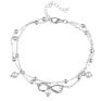 Beach Jewelry Boho Double Layers Beaded Chain Pearl Infinity Love Eight Charm Barefoot Anklet Ankle Bracelet