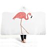 Beautiful Energetic Pink Flamingo Print Lightweight Fluffy Plush Animal Hooded Blanket Kids