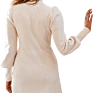 Billions Casual Women's Shift Dresses Long Balloon Sleeve Classy Cream Sweater Dress