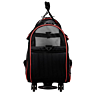 Black & Red Rolling Wheels Pet Carrier Travel Trolley Cat Bag