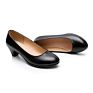 Black Cow Genuine Leather Women Anti-Slip Work Professional Hotel Bank Staff Shoes