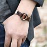 Black Cowhide Leather Bracelet for Men Jewelry