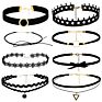 Black Lace Velvet Choker Necklace Multi Layered Clavicle Jewelry Women Styles Set Choker Set