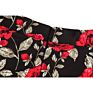 Black Rose Printed Floral Skirt High Waist Women Cotton 50S 60S Punk Flare Retro Vintage Skirt Vd0020