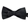 Black Solid Color Suit Matching Designer Satin Silk Bow Tie Mens