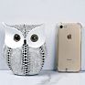 Black White Silver Color Owl Statue Modern Creative Abstract Sculpture Table Top Resin Craft