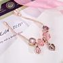 Bling Cz Cubic Zirconia Flower Leaves Charms Bracelet Exquisite Rose Gold Rhinestone Crystal Heart Charm Bracelet